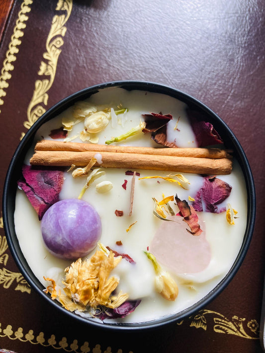 Self-Love Crystal & Herb Intention Candle