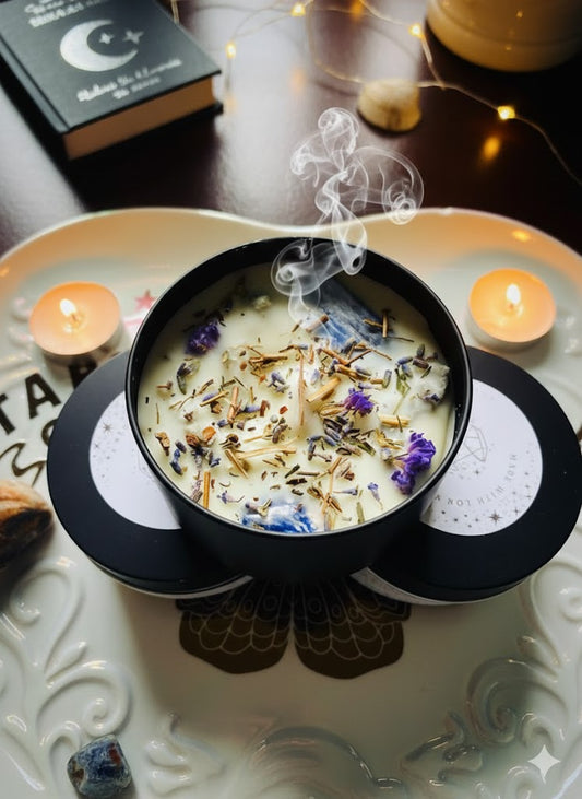 Mental Health Crystal & Herb Intention Candle